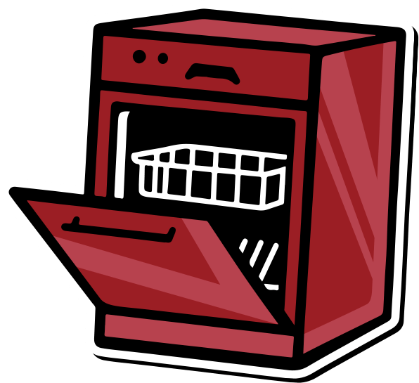 Fast and affordable dishwasher repair services Dishwasher graphic